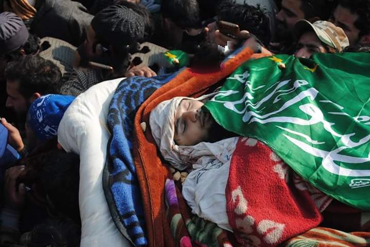 Two rounds of funeral prayers for slain militant Farhan Wani in south Kashmir, thousands attend