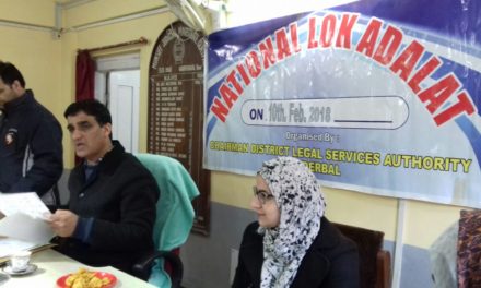 National Lok Adalat held at Ganderbal, 457 cases were taken up in which 274 cases disposed off