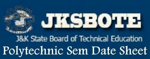 J&K SBOTE: Result of 5th Semester Examination Session May June 2018 For Kashmir and Jammu Division Polytechnics (including Leh-Kargil) Declared.