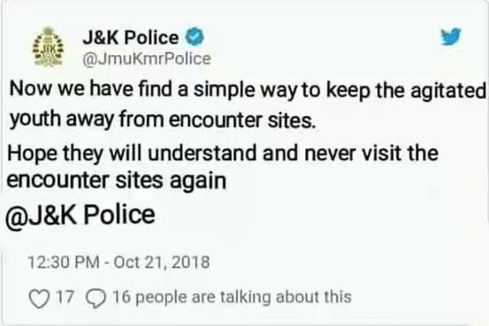 Fake image of Twitter account of JK Police being circulated says Police