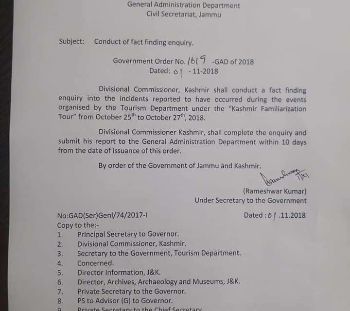 Govt removes Tassaduq Jeelani as director tourism Kashmir