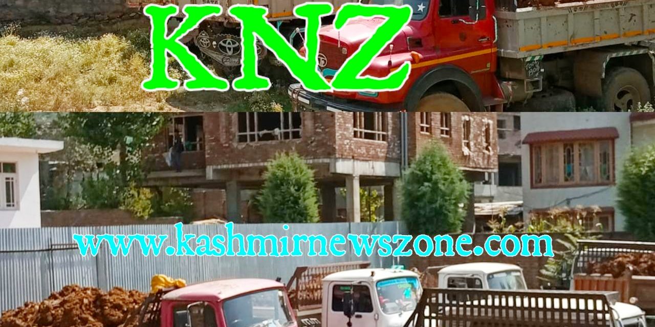 Ganderbal Police,Geology and mining deparment ceased tippers carrying Illegal extracted soil.