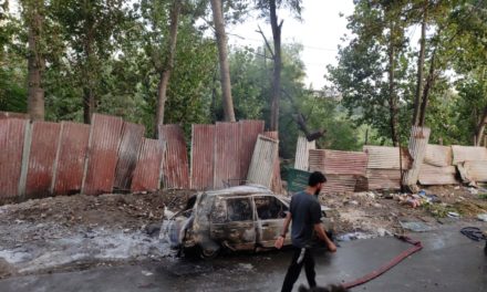 Maruti vehicle completely damaged in ‘cylinder blast’ at Lal Bazar