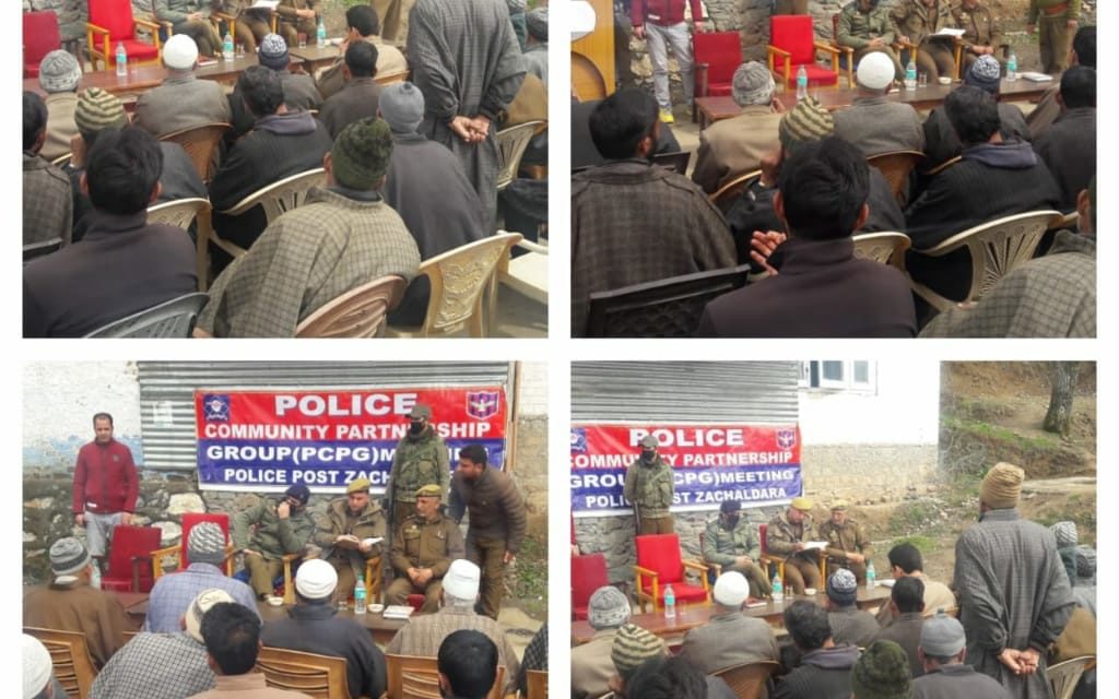Police Community Partnership Group (PCPG) meeting held at Police Post Zachaldara in Handwara.
