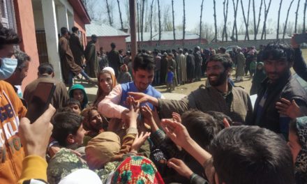 Masks and sanitizers distributed in Hajin Bandipora.