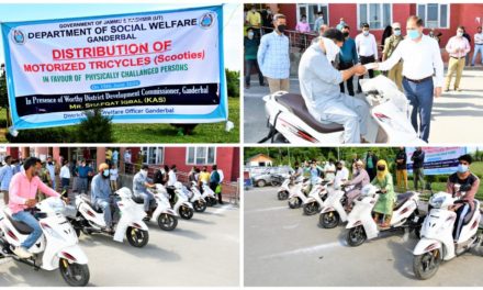 DC Ganderbal hands over scooties to specially-abled persons