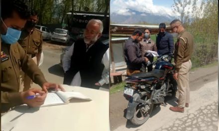 COVID-19: Ganderbal Police carries out drive to ensure compliance of SoPs, fines violators