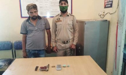 20 Gms of heroin,one pistol and five live rounds recovered at Bagh e Bahu Jammu;One arrested