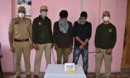 Ganderbal Police arrested 2 drug peddlers,recovered heroin, Vehicle seized