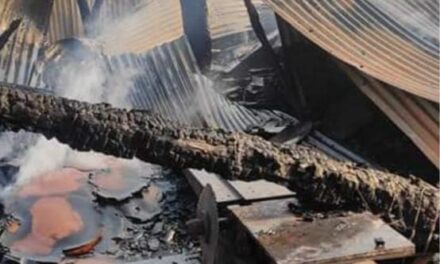Residential house gutted in Midnight fire blaze in lolipora Pattan
