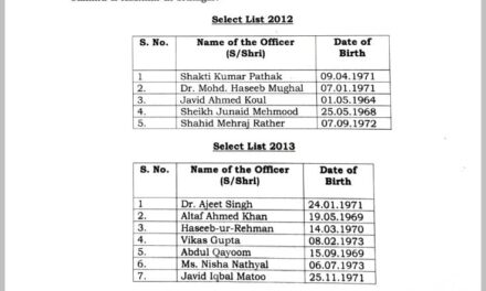 12 J&K Police Officers Appointed To IPS, Allocated J&K Under AMGMUT Cadre