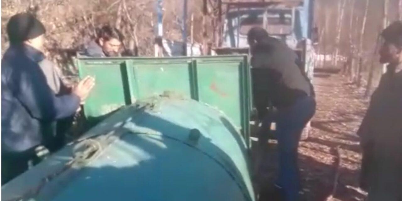 Bear Captured alive in Yarmuqam Ganderbal