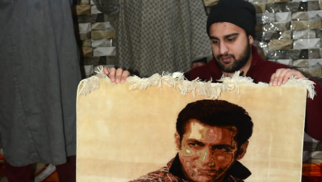 Kashmiri artisan weaves silk carpet for Salman Khan