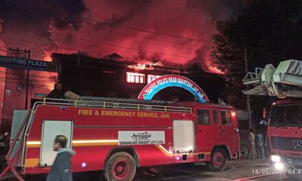 Traffic headquarters office gutted in predawn fire mishap in Srinagar