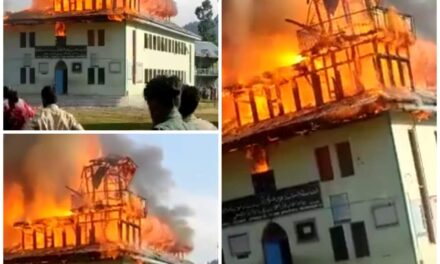 Darul Uloom building gutted in fire Mishap at Dandipora Kokernag