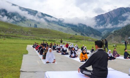 Army Good will School and 34 Assam Rifles celebrated International Yoga Day at Sonamarg