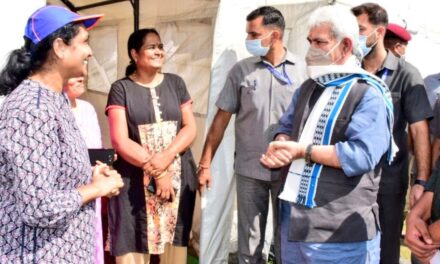 Lt Governor visits Yatra Base Camp at Baltal Interacts with Shri Amarnathji Pilgrims, Officers, Ponywalas