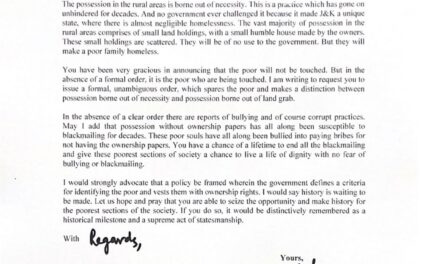 Amid ongoing eviction drive, Sajad Lone writes to LG Sinha