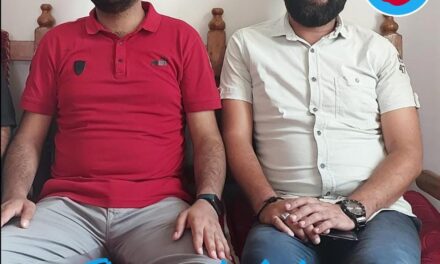 Former MC Chairman Sumbal and Youth JKPC District President Bandipora felicitate JKAS qualifier