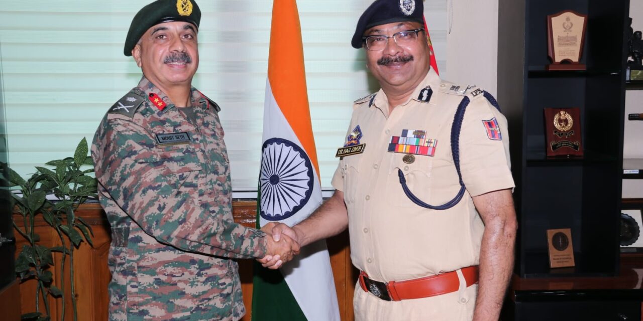 GOC Kilo Force calls on DGP JK;Various important aspects pertaining to prevailing security scenario of Kashmir discussed
