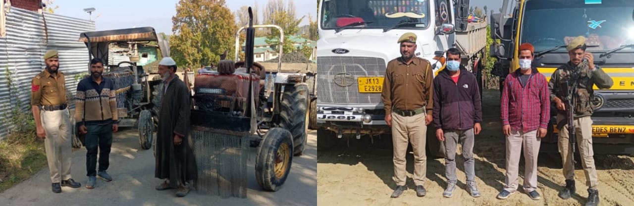 Illegal extraction and transportation of minerals:Police seizes 12 vehicles, arrests 11 persons in Baramulla