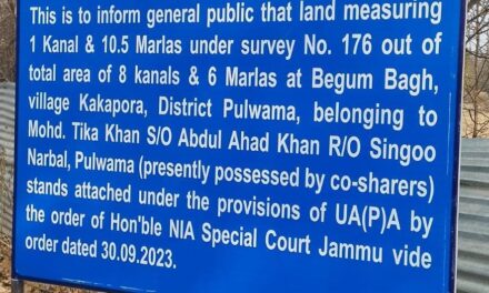 NIA Team Seizes Land in Twin Villages of Pulwama