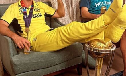 Marsh defends controversial act of resting feet on World Cup trophy