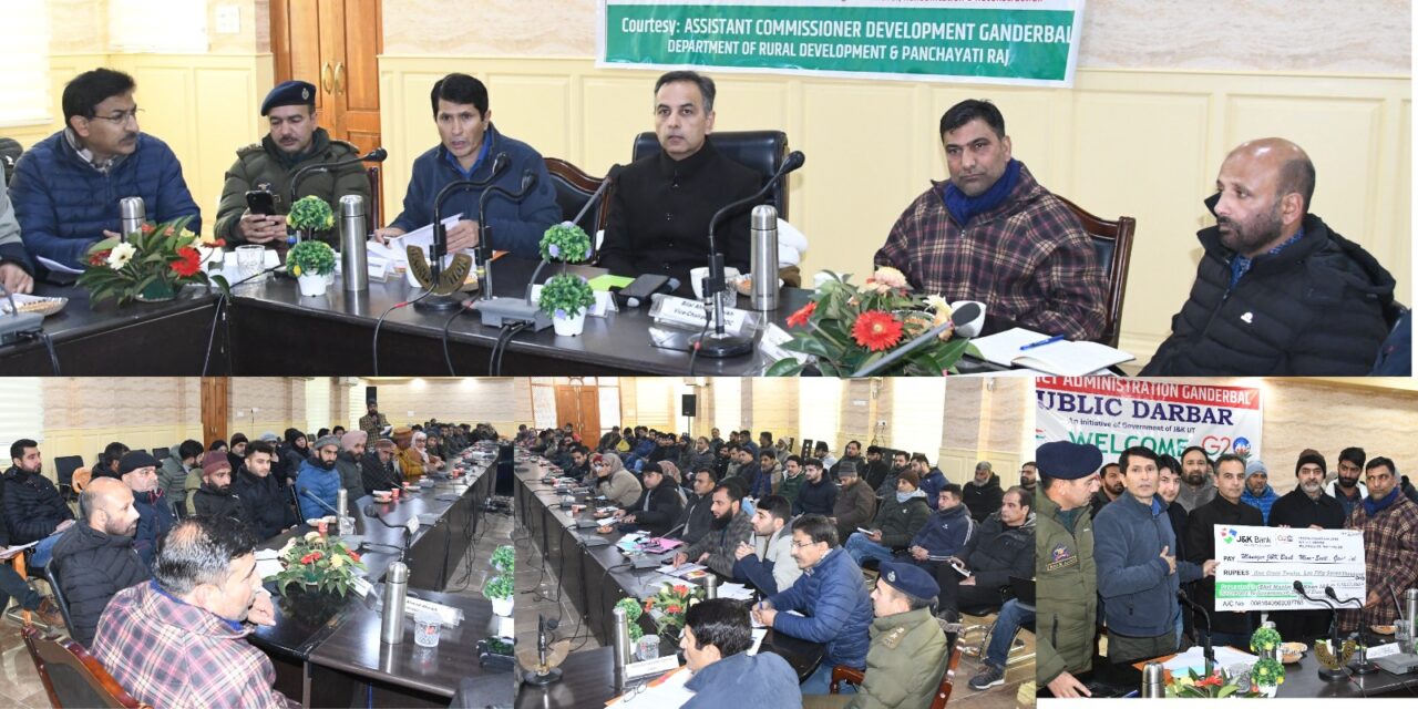 Nazim Zai chairs public outreach programme in Ganderbal;Distributes Financial assistance of Rs 1.12crore among beneficiaries