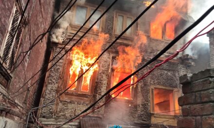 Residential house in fire at Srinagar’s Shalakadal