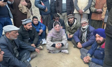 Mehbooba Mufti stopped from meeting families of 3 civilians killed in Poonch, holds protest