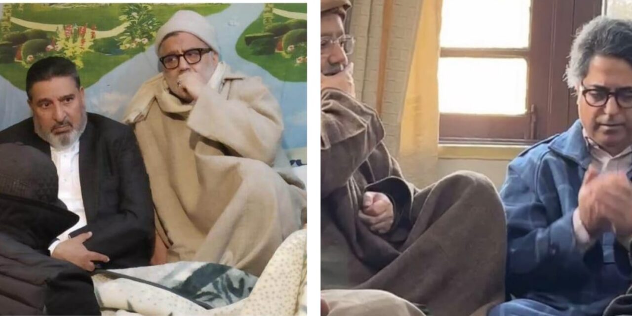 Kashmiri mainstream politicians pays condolence visit to Imran Ansari at Hassanabad