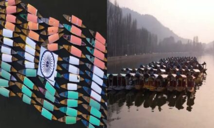 Shikaras decorated in colours of Indian flag create a visual treat in Srinagar
