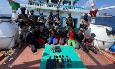 Indian navy warship rescues 19 Pakistani nationals, a fishing vessel hijacked by Somali pirates.