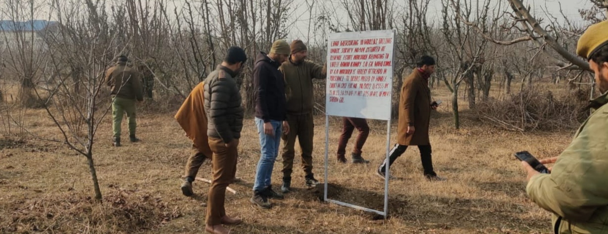 Ganderbal Police Attaches Immovable Property- Orchard Land, of accused Involved in Terror Related Act.