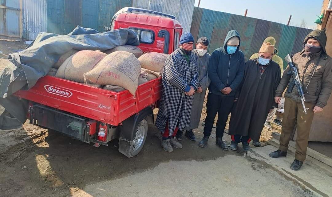 Police seize 8 quintals of illegally procured rice in Budgam, 04 accused arrested