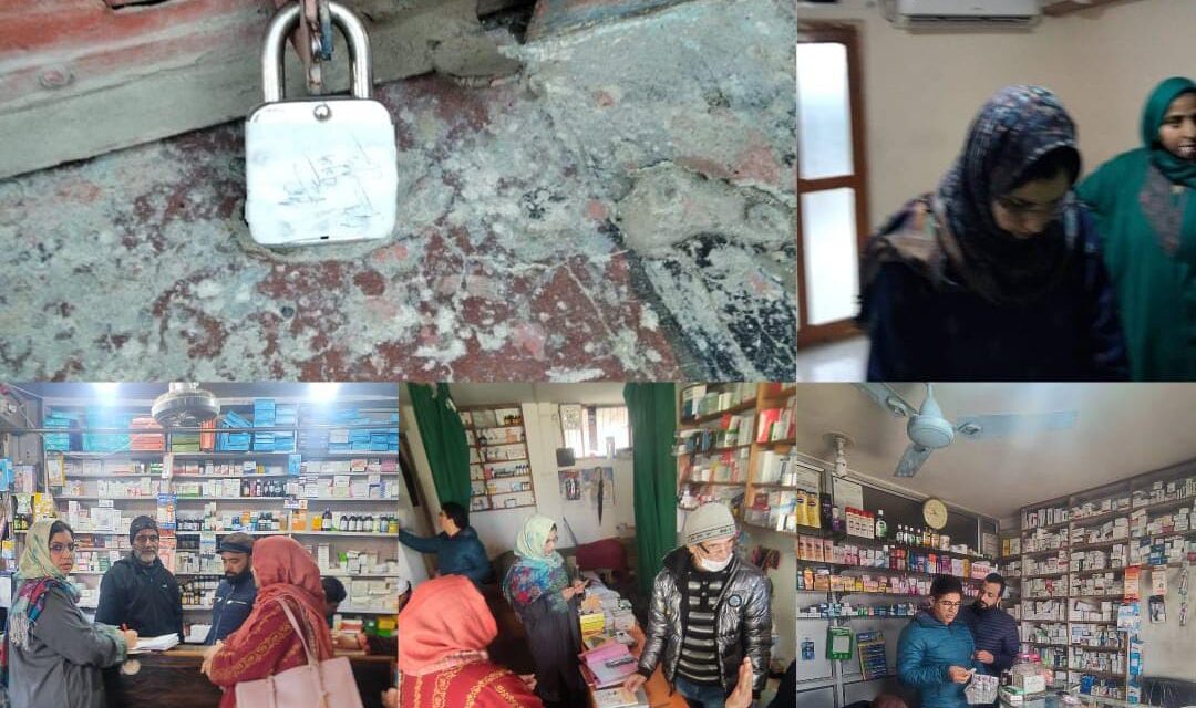 Drug Control Authorities close down 13 medical shops in Ganderbal and Bandipora