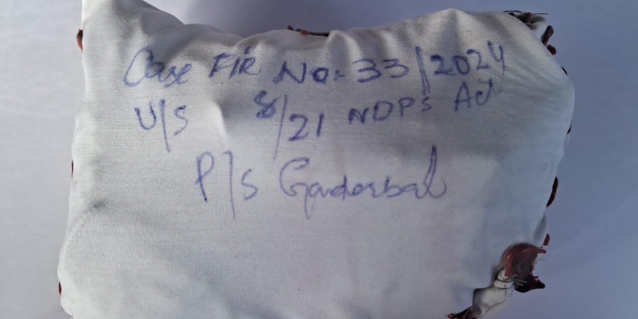 Ganderbal Police seized Psychotropic substance in Shadipora;FIR registered