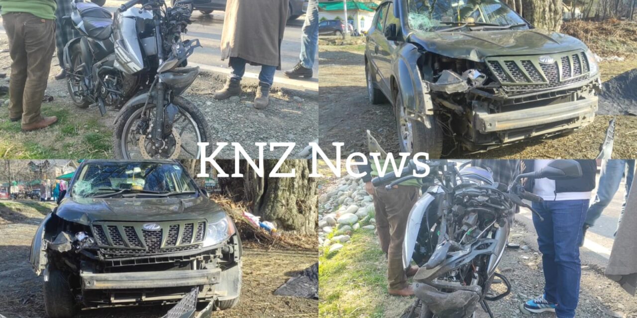 Motorcyclist, Pillion Rider Critically injured in road accident at Wayil Ganderbal