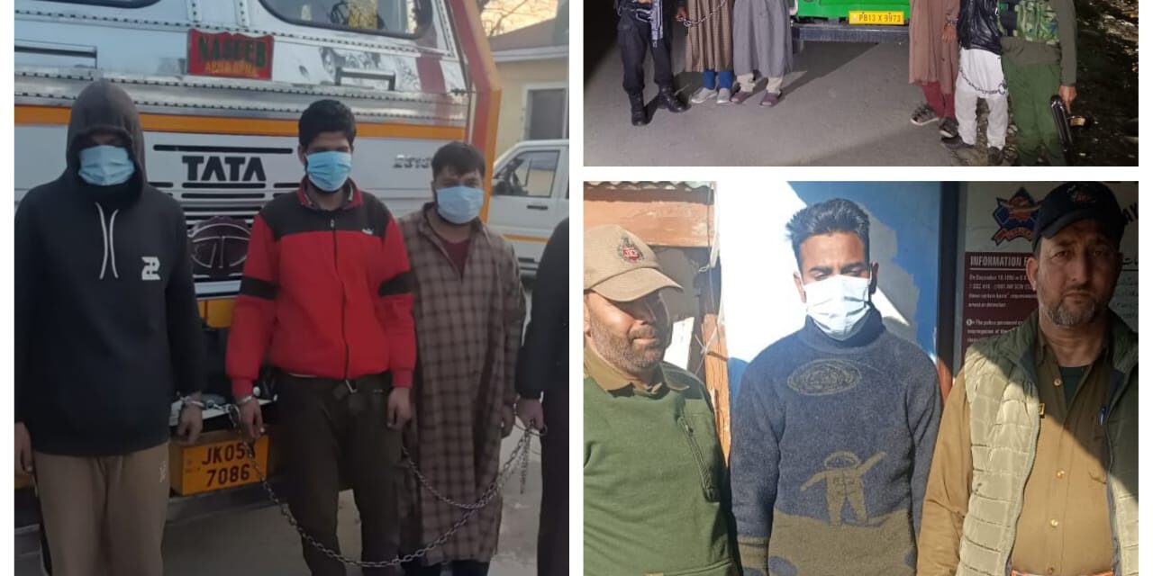 War against drugs continues:Police arrests 8 drug peddlers in Baramulla, Kulgam & Ganderbal