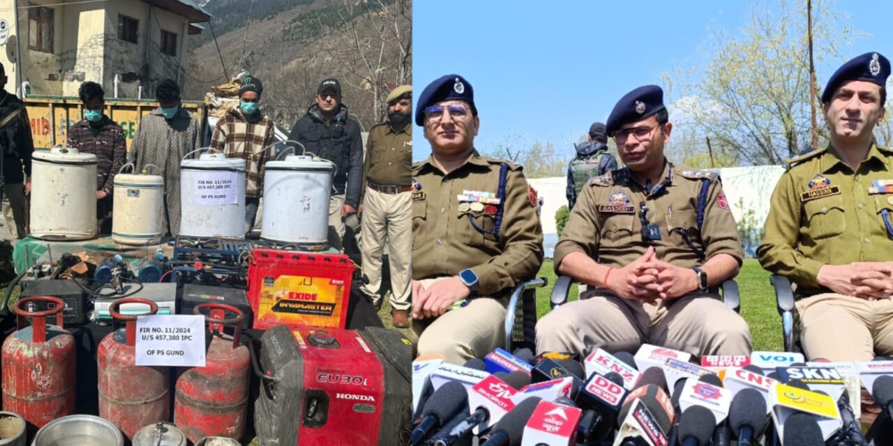 Gang of burglars arrested in Ganderbal, three accused arrested,stolen property worth lacs recovered: Police