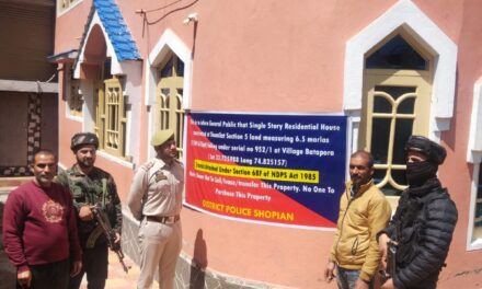 Police attaches illegal property worth Lacs of notorious drug peddler in Shopian