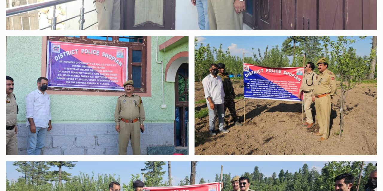 Police attaches property of self-styled terrorist commander in Shopian