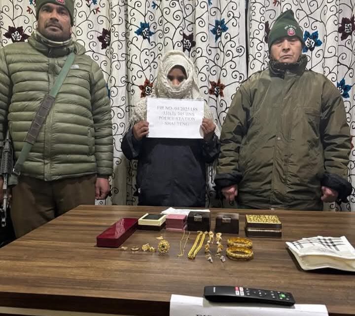 Police solved theft case within 24 hours in Srinagar; Stolen property recovered