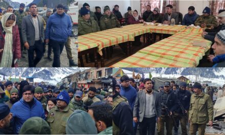 Fire incident at Sonamarg: MLA Kangan, Div Com Kashmir, DC Ganderbal visit spot, assess damages