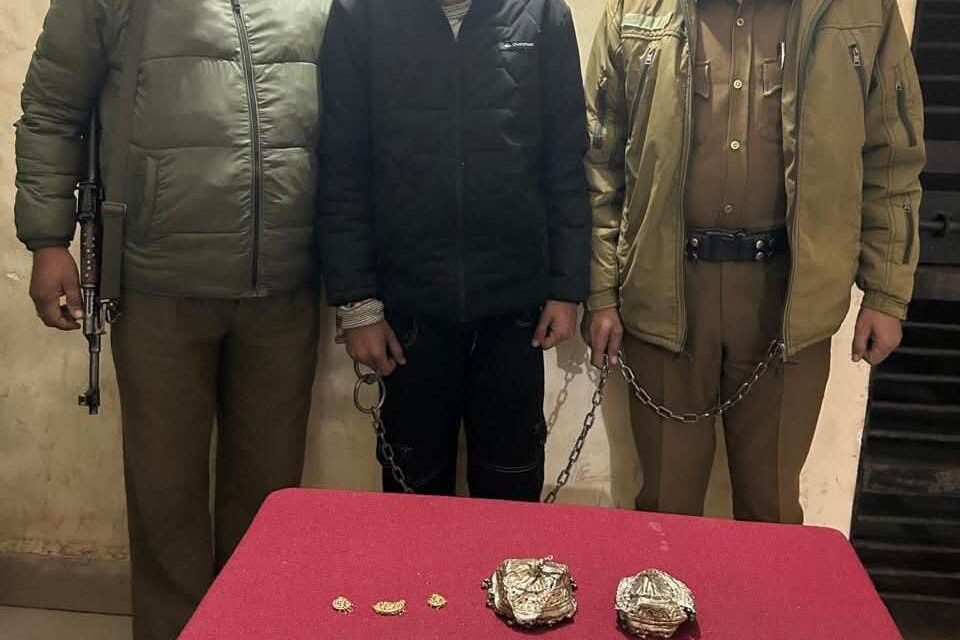 One arrested for stealing gold, silver ornaments from temple in Udhampur