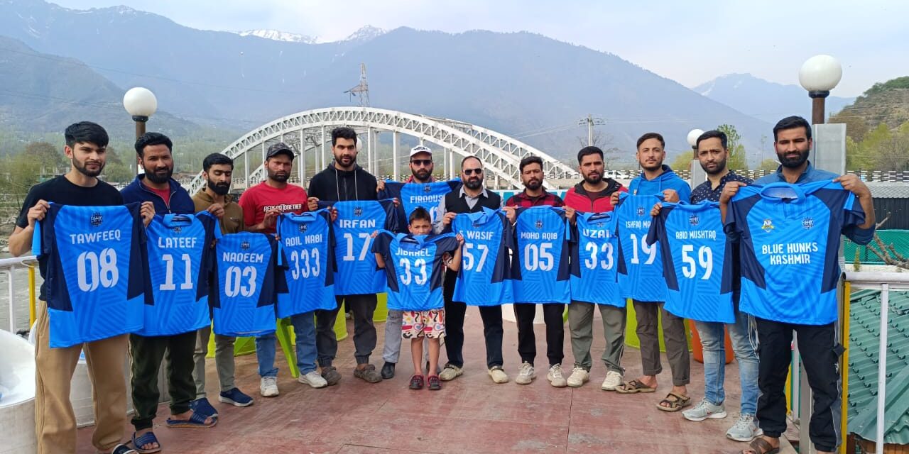 Blue Hunks Kashmir Unveils New Cricket Uniform at Wayil Ganderbal