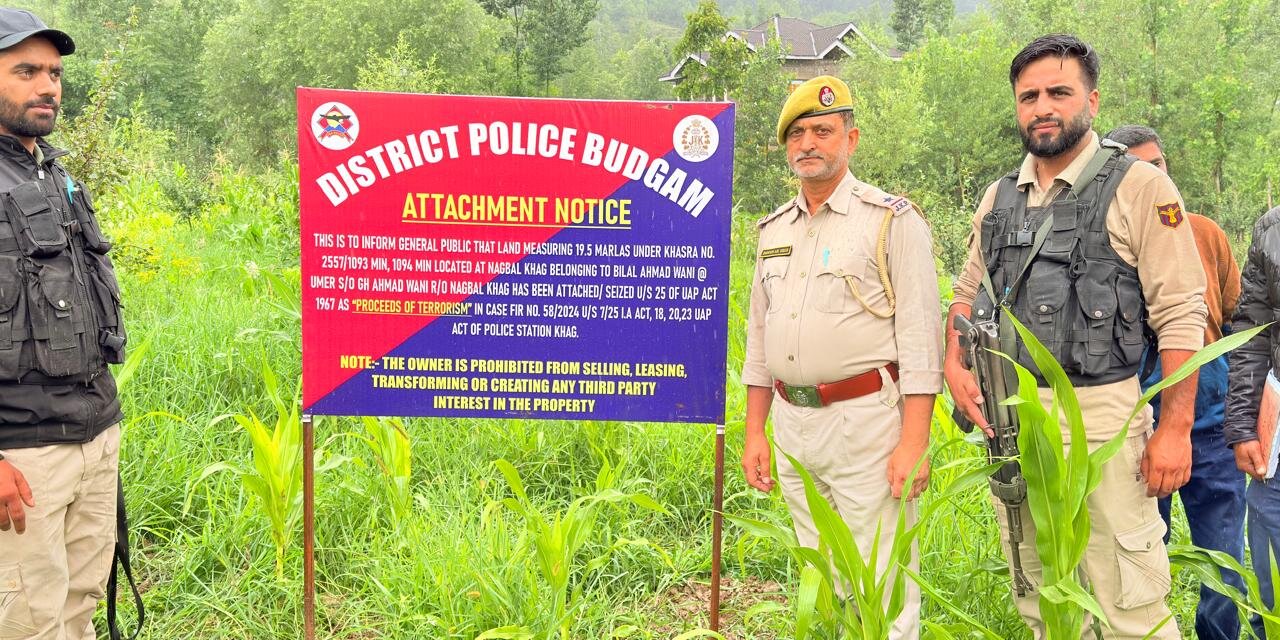 Budgam Police Attaches Properties of Pakistan-based Terror Handlers in Major Crackdown