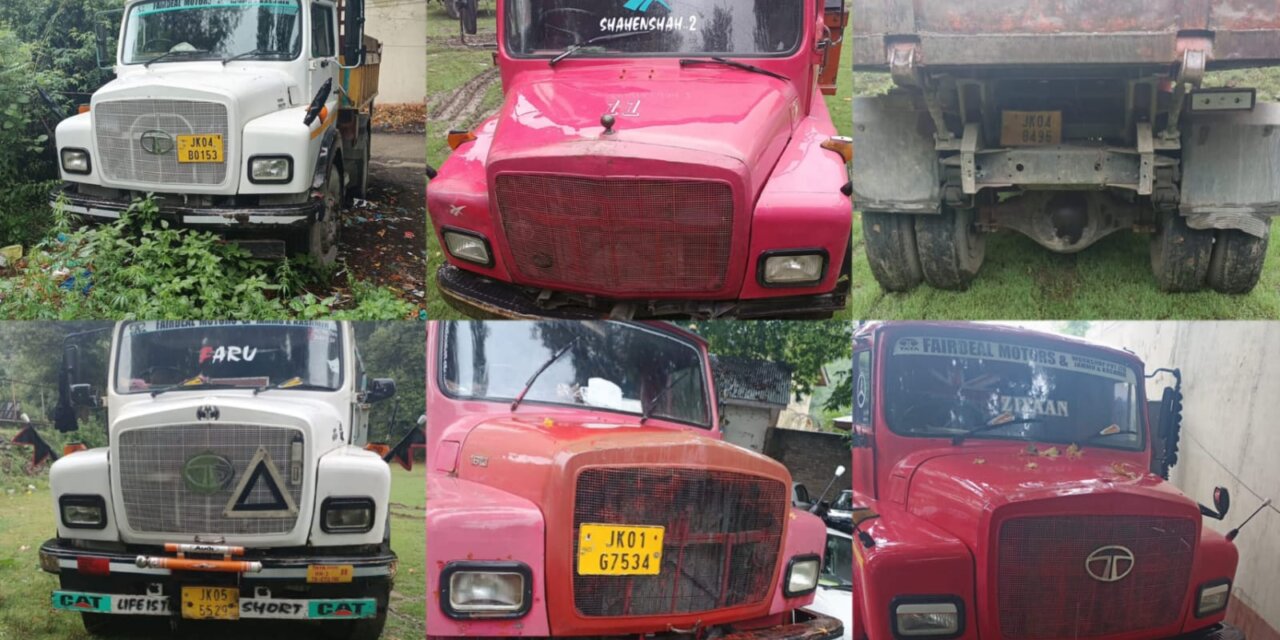 Mining Mafia Crushed:Ganderbal Police Seizes 6 Tippers in Major Crackdown