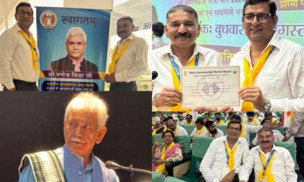 LG Manoj Sinha Felicitates Shri Bhole Bhandari Sewa Mandal for Exceptional Service During Shri Amarnath Ji Yatra