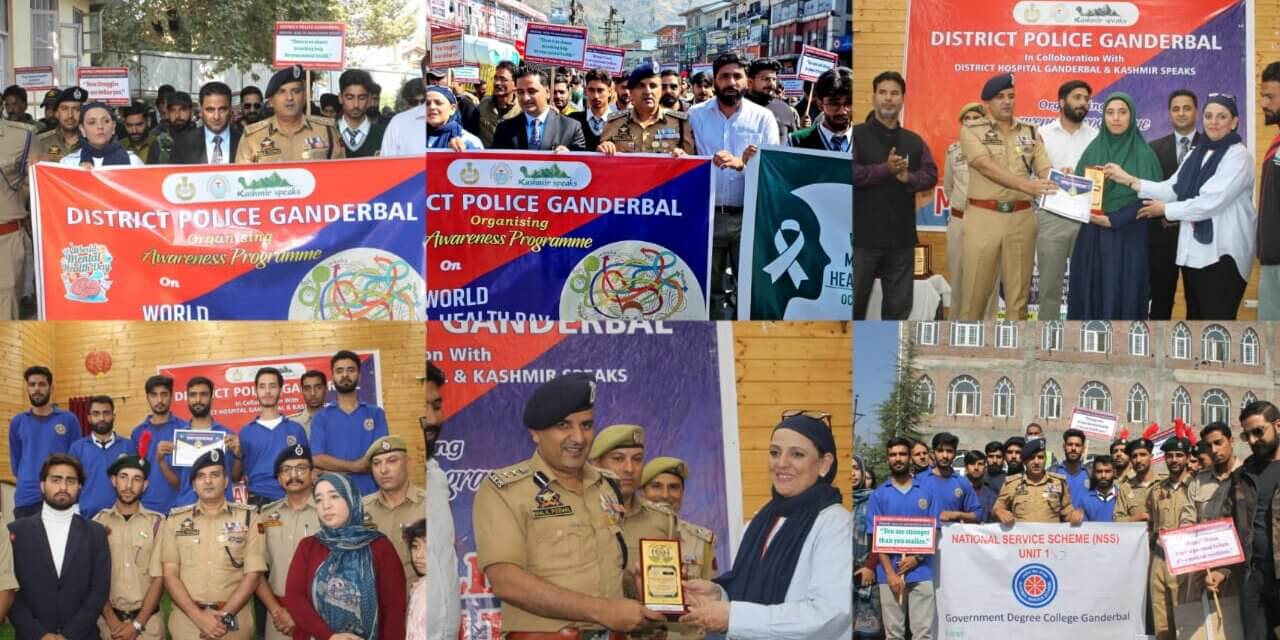 Ganderbal Police Leads Mental Health & Drug De-Addiction Awareness Drive.